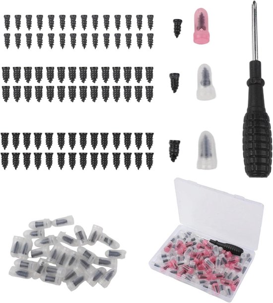 Band Reparatie Set - Schroef Kit - Tijdelijke Bandenreparatie - Koolstofstaal Rubber Sealant - 84 Stuks - Zwart