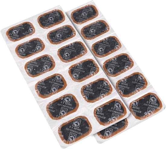 Banden Punctie Patches - Reparatie Tool - Fietsbanden Repareren - Zelfklevend - 32 x 50mm - Zwart