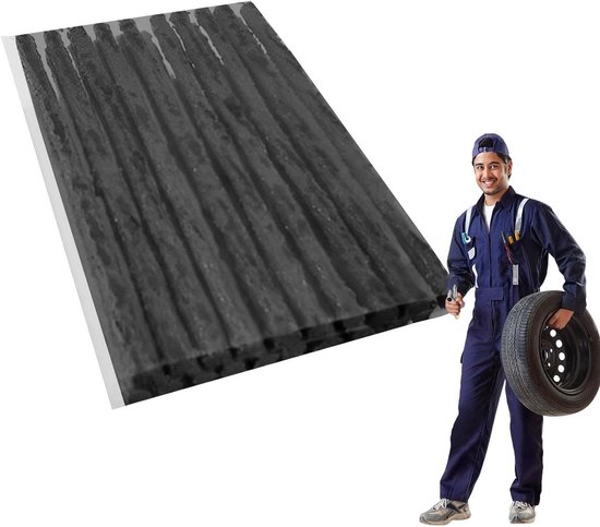 Banden Reparatie Kit - Rubber Strips - Voertuig Onderhoud - Snelle Punctie Afsluiting - 3.5mm x 100mm - Zwart