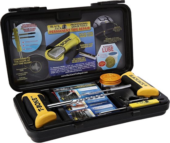 Banden Reparatie Kit - T-Bone Gereedschap - Auto Onderhoud - Robuust Alloy Staal - 32cm Lengte - Zwart