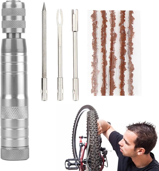 Banden Reparatie Kit - Vouwbanden Reparatie Set - Banden Snel Herstellen - Universele Compatibiliteit - 11 cm - Zwart