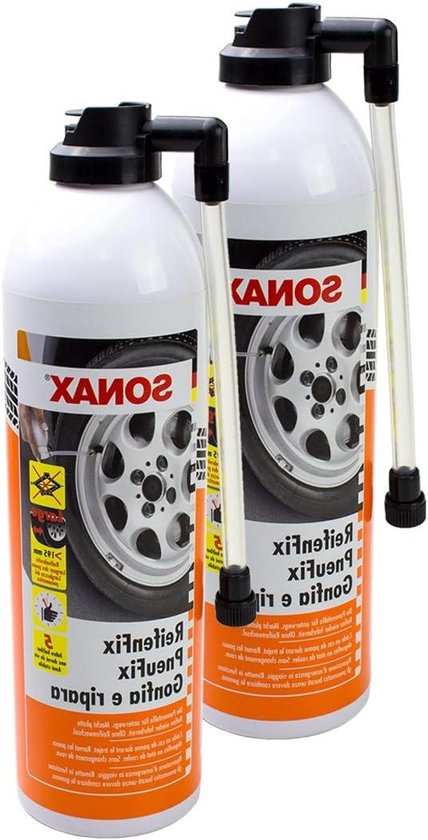Banden Reparatie - Lekke Band Hulp - Onderweg Hulp - Direct Dicht Maken - 2x 400 ml - Niet Van Toepassing
