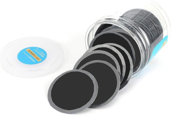 Banden Reparatie Pleisters - Lichtgewicht Rubber Patches - Noodsituaties Onderweg - Hoge Temperatuur Hechting - 80 mm Diameter - Zwart