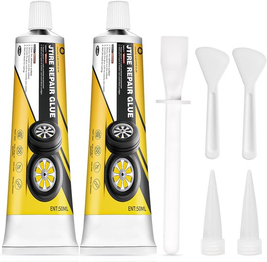 Banden Reparatielijm - Rubberen Lijm Kit - Snelle Bandenreparatie - Hittebestendig tot 180°C - 50 ml - Zwart van Merkloos