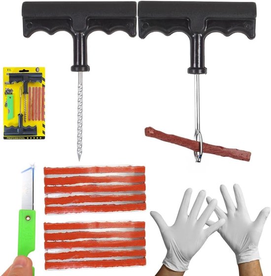 Banden reparatieset - Lekke banden - Snel banden repareren - Repareert in 15 minuten - 10 lonten - Niet gespecificeerd