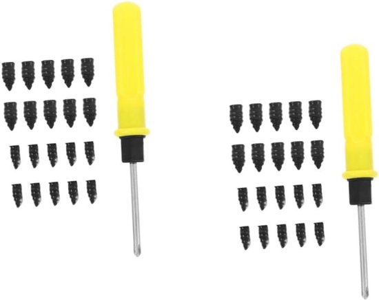 Banden reparatieset - Schroeven set - Band lekken dichten - Inclusief schroevendraaiers - 2 sets - Zwart van Merkloos