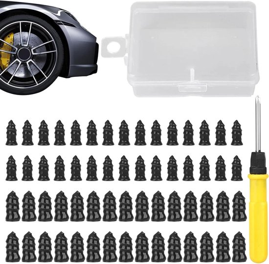 Banden reparatieset - Vacuüm bandenstopper - Snel banden repareren - Robuuste rubber constructie - 61 Delig - Niet gespecificeerd