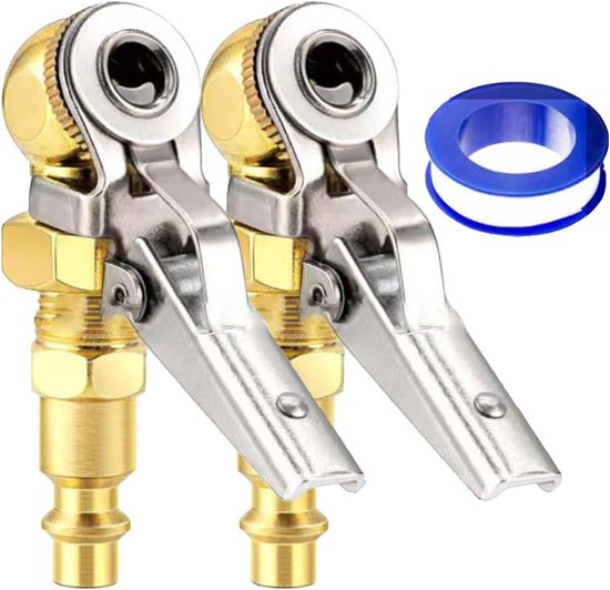 Bandenopblaasmondstuk - Snelle aansluiting - Banden Oppompen - Luchtdichte kraag - 8.8 x 7.2 x 1 cm - Goud van Merkloos