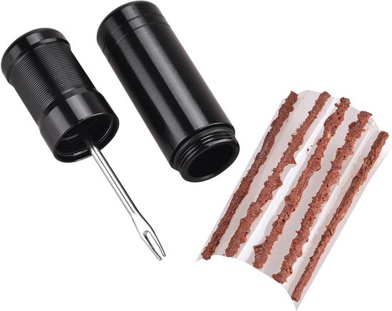 Bandenplug Reparatieset - Autoband Reparatiekit - Lekke Band Repareren - Heavy Duty Nail - 5.2x2cm - Zwart van Merkloos