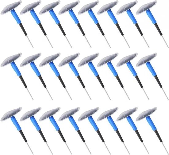 Bandenreparatie Kit - Plakset Banden - Band Noodreparatie - Duurzame Rubberen Plugs - 24 Stuks - Blauw