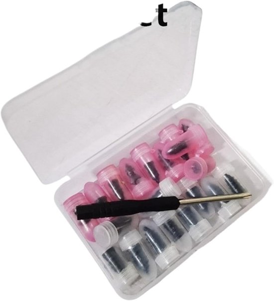 Bandenreparatie nagels - Rubberen reparatie - Lekke banden repareren - Veilige rubberen technologie - Set van 21 stuks - Zwart