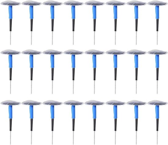 Bandenreparatie Paddestoelen - Plakker Banden - Band Lek Repareren - Hoge Temperatuurbestendig - 24 stuks - Blauw van Merkloos