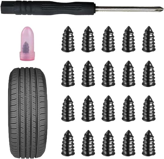 Bandenreparatie Set - Band Plug Kit - Noodreparatie Onderweg - Schroef Plug Ontwerp - Twee Maten - Zwart