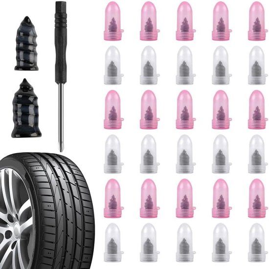 Bandenreparatie Set - Lekke Banden - Snel Repareren - Geen Demontage - 100 Delig - Zwart