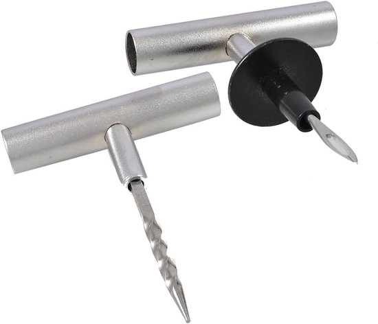 Bandenreparatie Set - Tire Repair Kit - Banden Repareren - 2-delig - 13.5 cm - Zilverkleurig