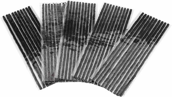 Bandenreparatiepluggen Zwart - Reparatiestrips Banden - Tubeless Banden Herstellen - Zonder Extra Lijm - 100 Stuks 200x3.5mm - Zwart