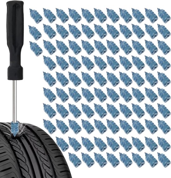 Bandenreparatieschroeven - Reparatieset Auto - Lekke Banden Herstellen - Zelfklevende Rubber Prop - 100 stuks - Meerkleurig