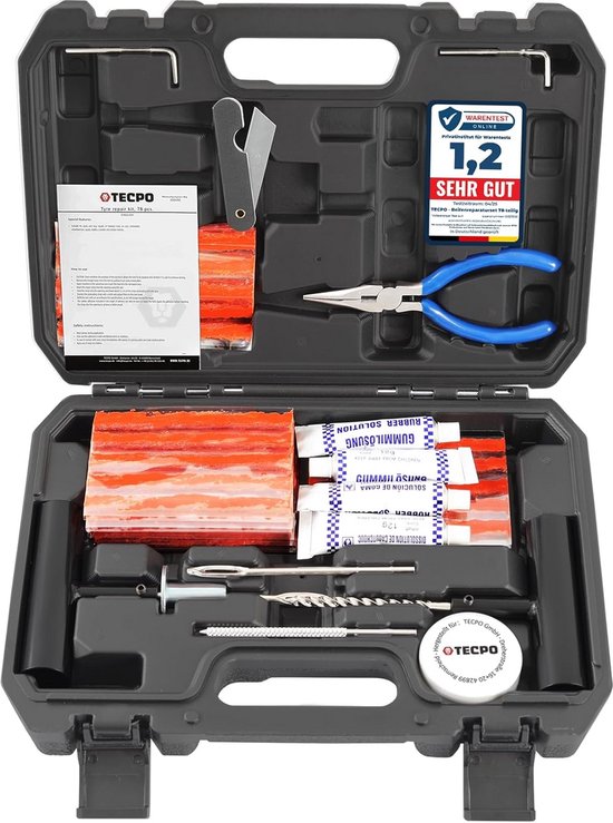 Bandenreparatieset 78-delig voor Auto en Motorfiets - Vulkanisatie Set voor Noodsituaties