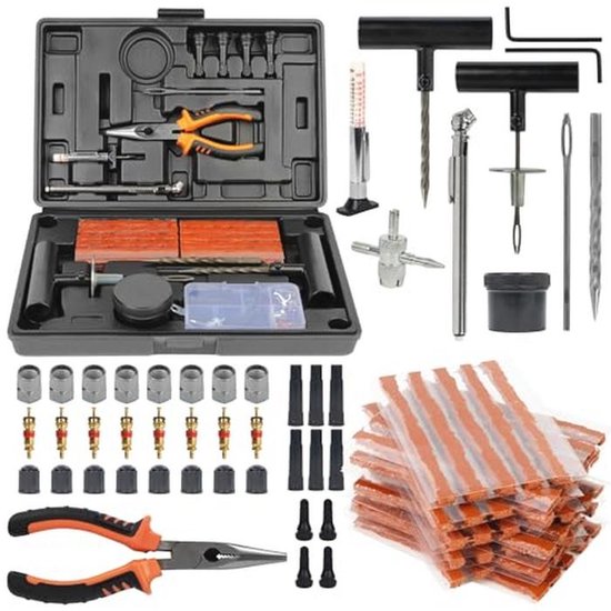 Bandenreparatieset - 99-Delige Heavy Duty Reparatieset voor Tubeless Autobanden en Voertuigen van Merkloos