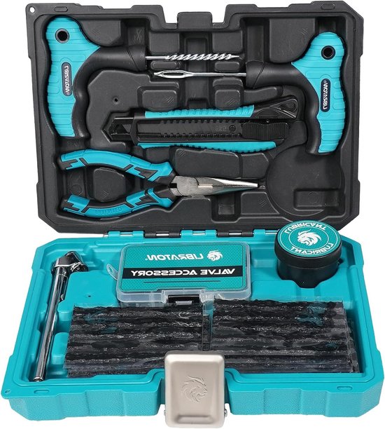 Bandenreparatieset - Autobanden reparatiekit - Lekke Banden Repareren - 78-delige Complete Set - 1.42 kg - Niet gespecificeerd