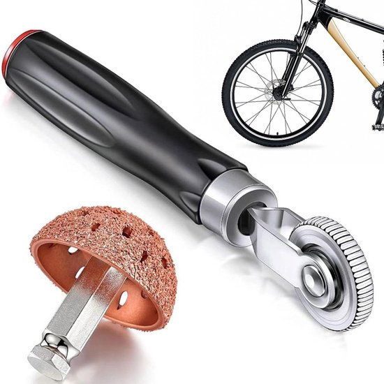 Bandenreparatieset - Bandenplakroller - Banden Repareren - Multifunctionele Slijpkop - 2 stuks - Grijs