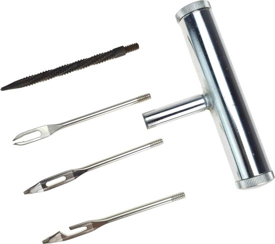 Bandenreparatieset - Bandenplakset - Professionele Bandenreparatie - 4-in-1 Set - 1 stuk - Zilver