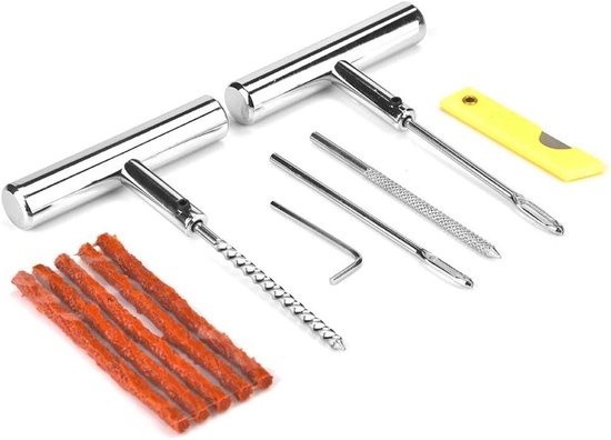 Bandenreparatieset - Essentiële Kit - Auto Motor - 13 Delig - Draagbare Doos - Zwart