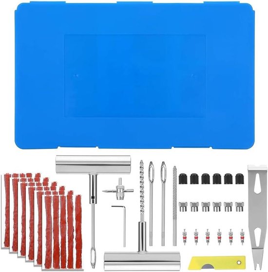 Bandenreparatieset - Lekke Band Kit - Noodreparatie Onderweg - Universeel en Draagbaar - 58 Delig - Niet Gespecificeerd