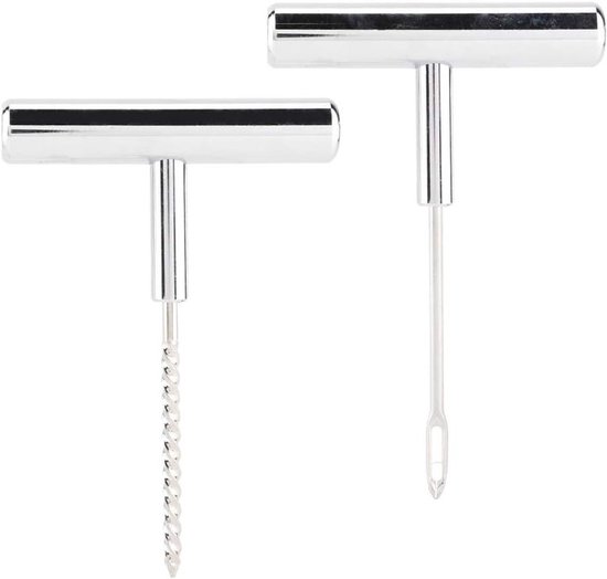 Bandenreparatieset - Lekke Band Kit - Noodreparaties Onderweg - Professionele Duurzaamheid - 23 x 13 x 2 cm - Zilver
