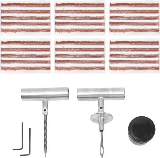 Bandenreparatieset - Lekke band reparatie - Noodhulp onderweg - T-handvat ontwerp - 35 stuks - Niet gespecificeerd