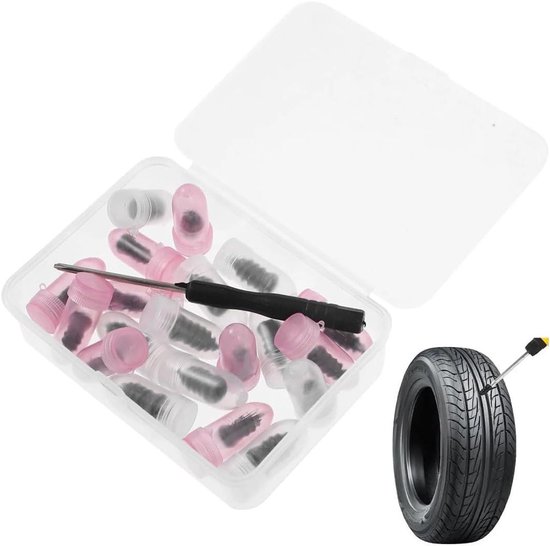 Bandenreparatieset - Lekke band reparatie - Snelle reparatie onderweg - Voor alle banden - 40-delig - Zwart