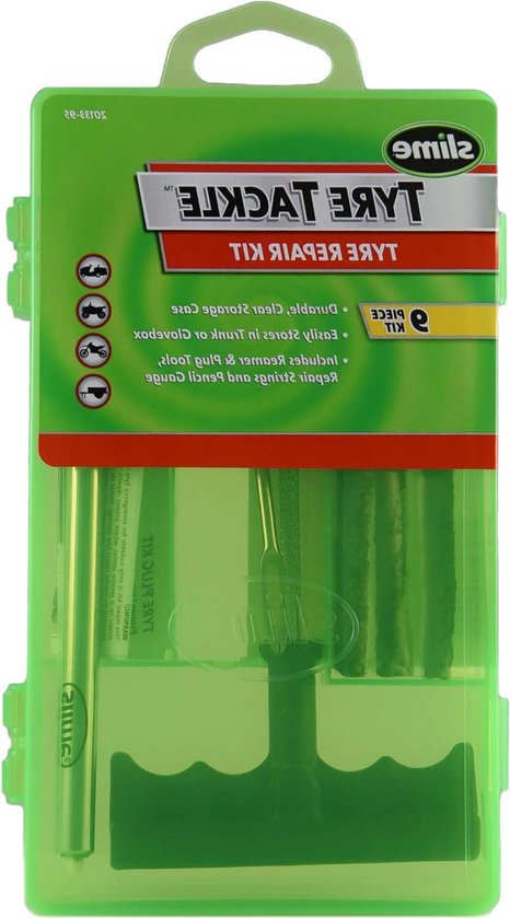 Bandenreparatieset - Lekke band repareren - Onderweg - 9-delige set - 127 cm - Groen