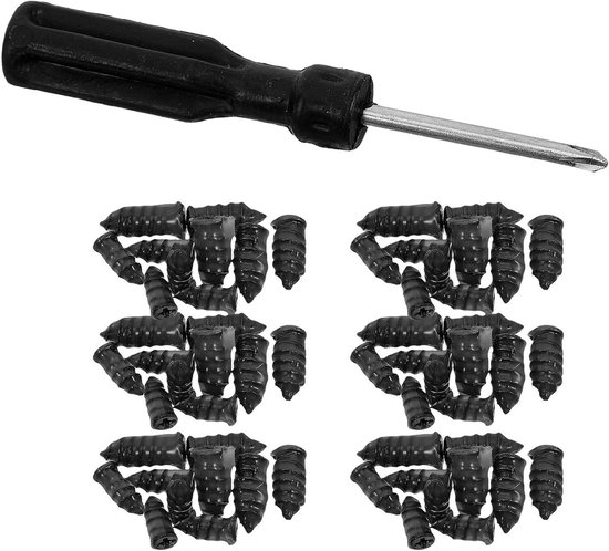 Bandenreparatieset - Lekke Banden - Onderweg Repareren - Compact Ontwerp - 30 Pluggen - Zwart
