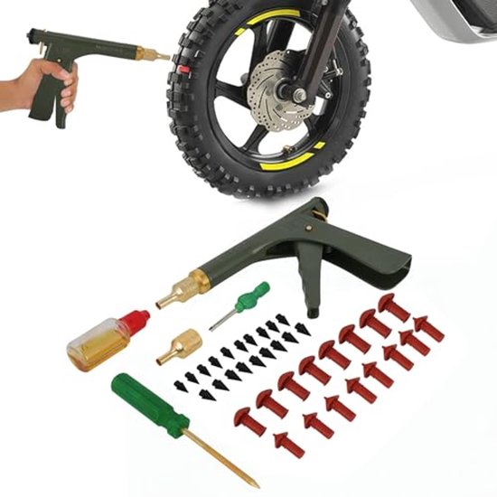 Bandenreparatieset met 16 Paddenstoelstekkers voor Auto's, Motorfietsen en Vrachtwagens van Merkloos