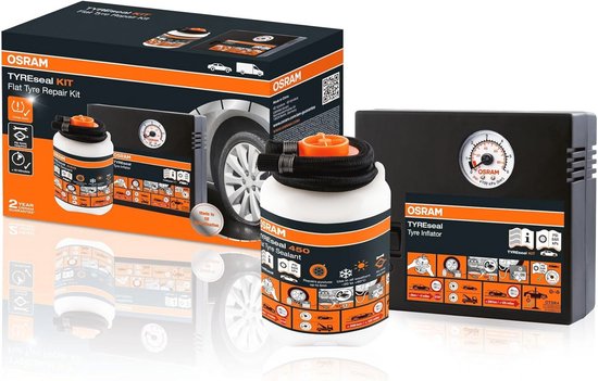 Bandenreparatieset met Bandenafdichtmiddel en Compressor 450 ml - Geschikt voor TPMS van Merkloos