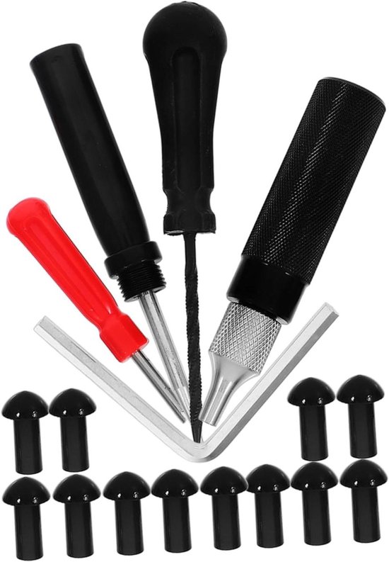 Bandenreparatieset Motor - Lekke Banden Reparatie - Onderweg Repareren - Compact Lichtgewicht - 12.5 cm - Diverse Kleur van Merkloos