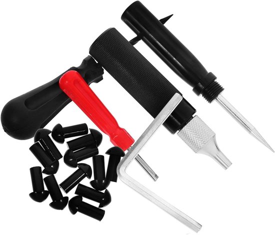 Bandenreparatieset Motor - Snelle Reparatie - Onderweg Repareren - Duurzaam ABS Rubber - 12.50X2.45X2.45CM - Diverse Kleuren