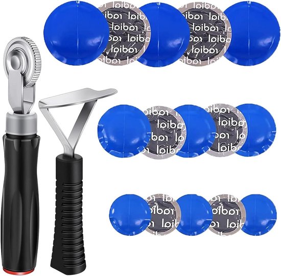 Bandenreparatieset - Patch Kit - Banden Herstellen - Natuurlijk Rubber - 92 Stuks - Zwart