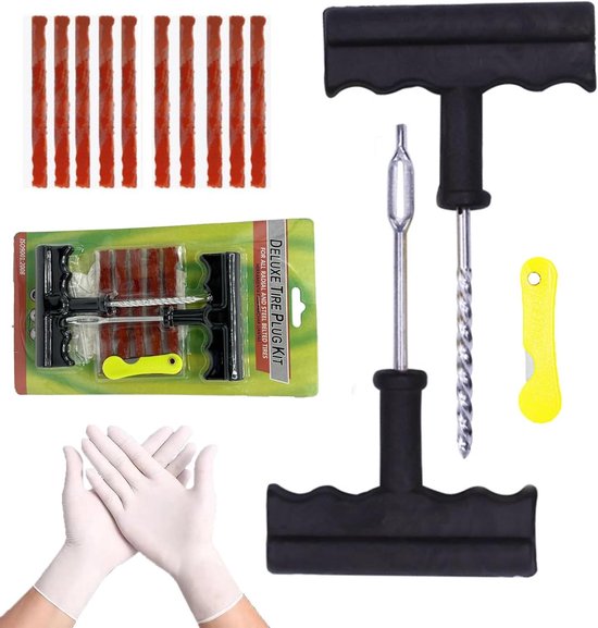 Bandenreparatieset - Pechhulp - Snelle reparatie - Tubeless banden - 15 minuten - N.v.t.