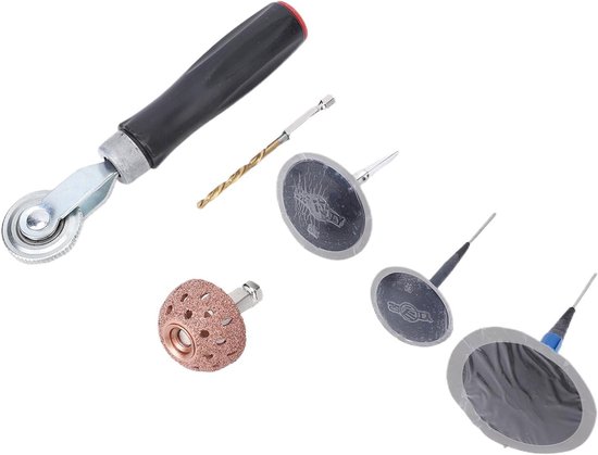 Bandenreparatieset - Plakset Auto - Banden Herstellen - Compleet Pakket - 27 Delig - Grijs