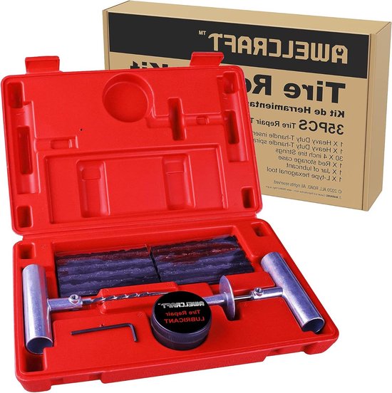 Bandenreparatieset - Plakset banden - Band repareren - Heavy duty - 35-delig - Zwart