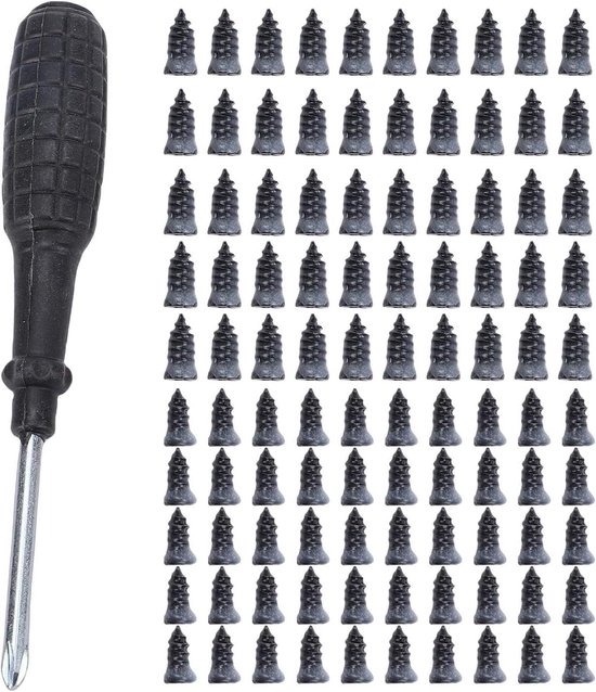Bandenreparatieset - Rubber spijkers - Onderweg repareren - Waterdichte afdichting - 100 stuks - Zwart van Merkloos