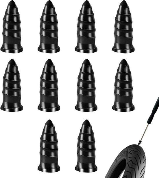 Bandenreparatieset - Rubberen nagels - Probleemloze banden reparatie - Sterk en elastisch - 10 stuks - Zwart