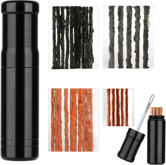 Bandenreparatieset - Tubeless Kit - Fietsbanden Herstellen - Drie Maten Strips - 30 Stuks - Zwart Bruin