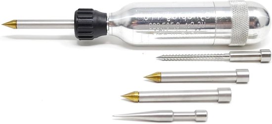 Bandenreparatieset - Tubeless Reparatie - Snelle Bandenreparatie - Aluminium Constructie - Compact Formaat - Zilver