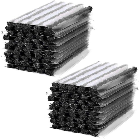Bandenreparatieset - Tubeless Reparatieset - Lekke Band Repareren - Geen Lijm Nodig - 100 stuks - Zwart