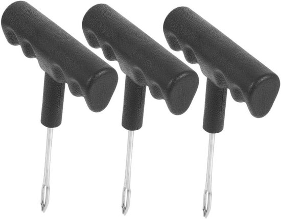 Bandenreparatieset - Universele pluggen - Onderweg repareren - Herbruikbare naald - 14 x 9 x 2.2 cm - Zwart