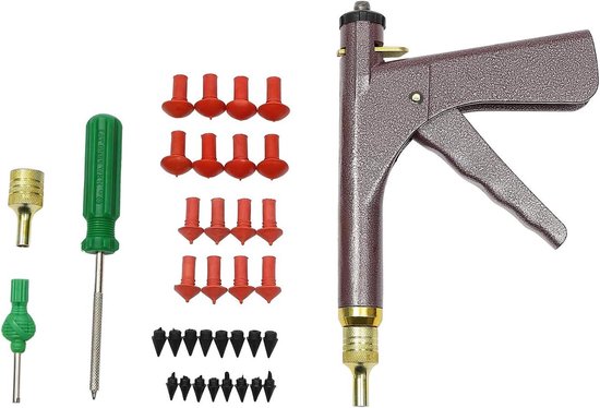 Bandenreparatieset - Vacuüm reparatieset - Tubeless Banden Dichten - Spiraalvormige Inbreng - 23 x 15 cm - Lichtbruin van Merkloos