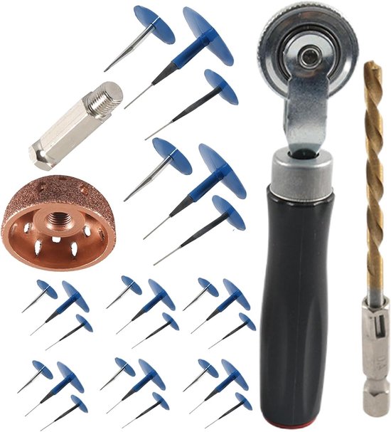 Bandenset Paddestoel - Reparatieset Banden - Noodreparatie Banden - Universele Toepassing - 24+3 Stuks - Zwart