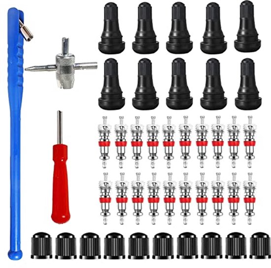 Bandenventielverwijderaar en reparatieset - 43 stuks gereedschap voor het vervangen en repareren van ventielkernen van Merkloos
